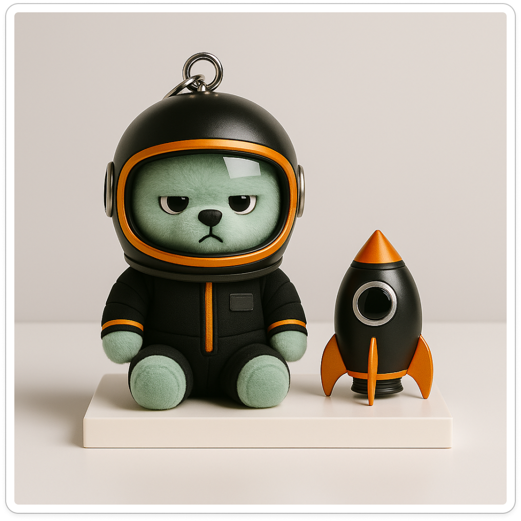 Grumpy Space Bear – Orange Line